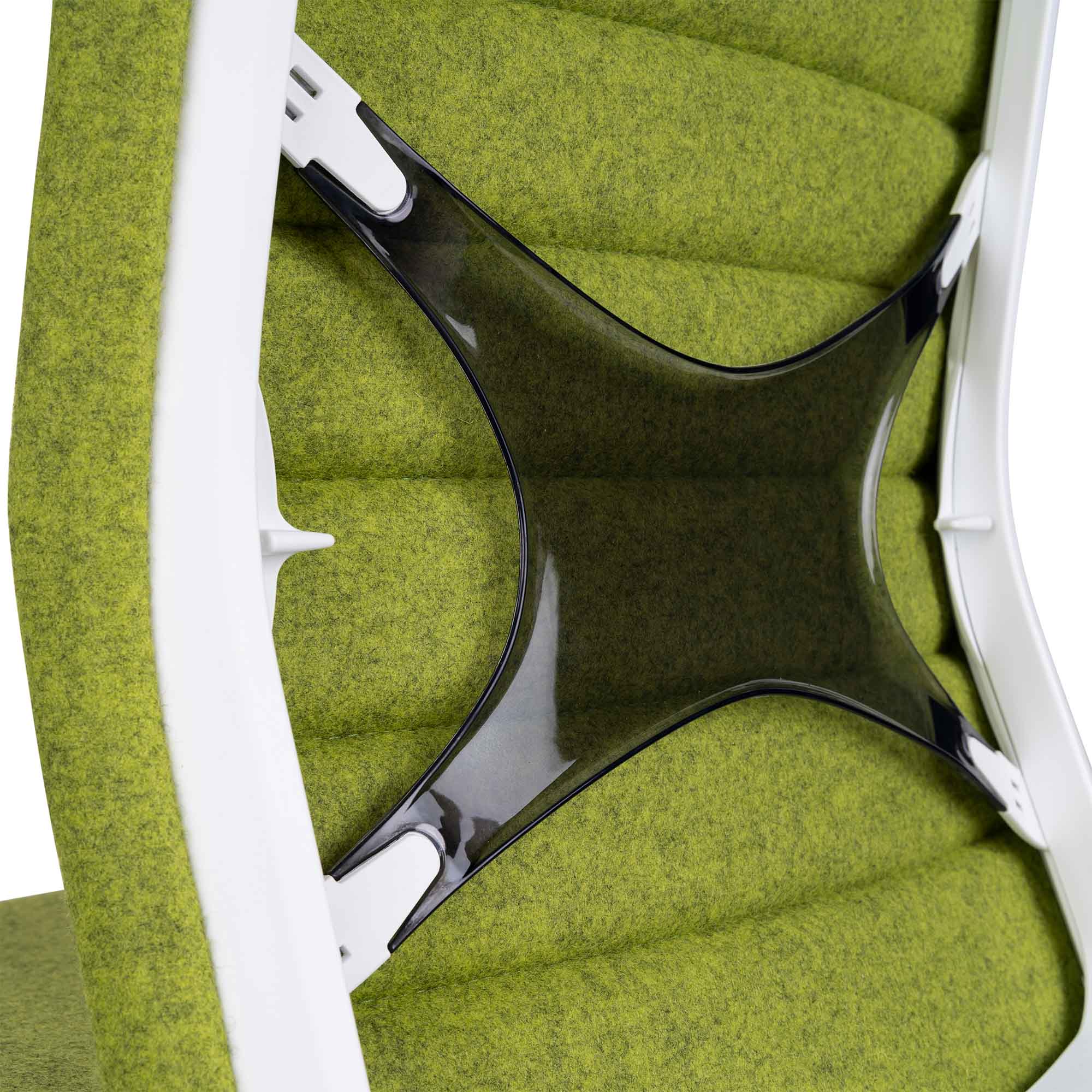 WIND Chaise oscillante de bureau | Velvet, support de lordose, couverture de laine Velito Green Light Mottled
