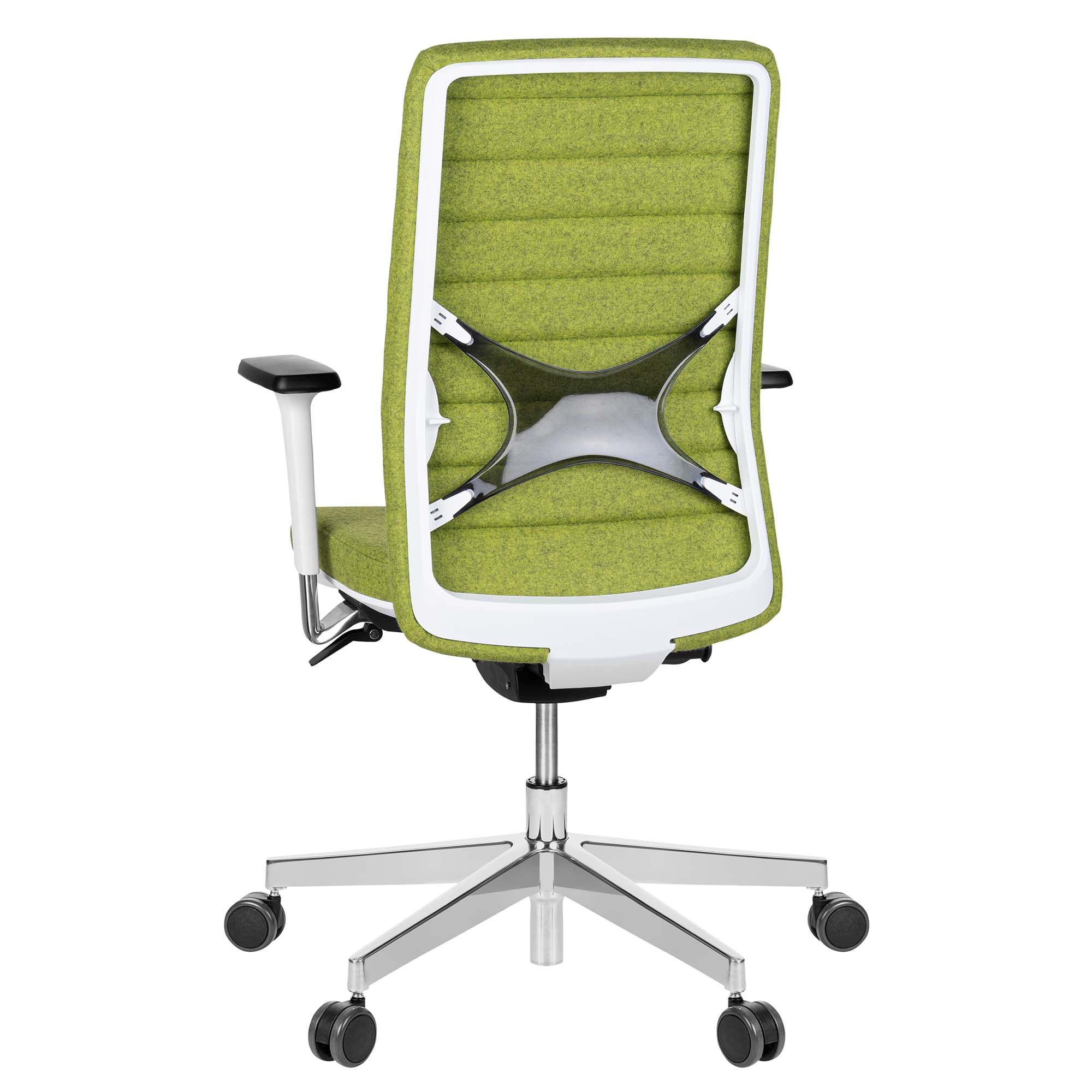WIND Chaise oscillante de bureau | Velvet, support de lordose, couverture de laine Velito Green Light Mottled