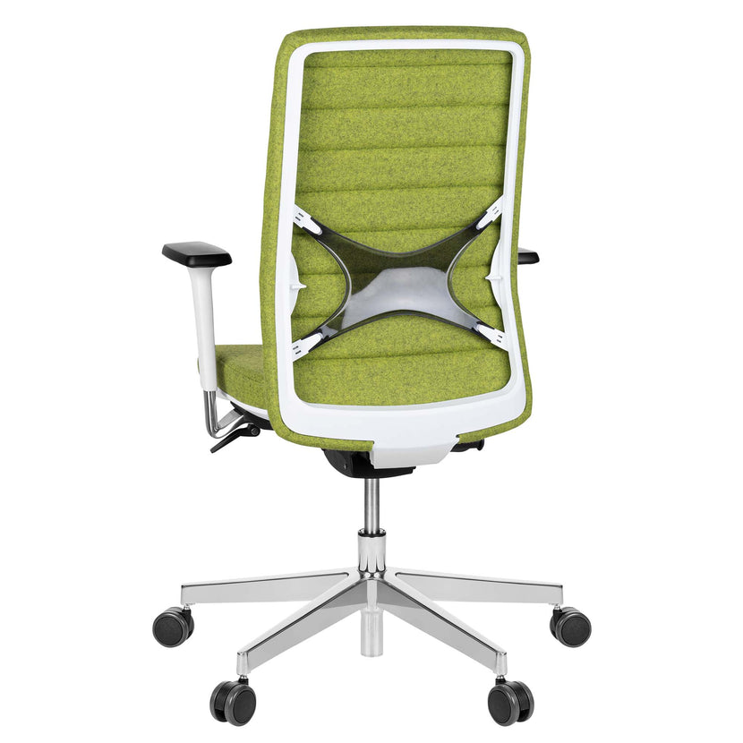 WIND Chaise oscillante de bureau | Velvet, support de lordose, couverture de laine Velito Green Light Mottled