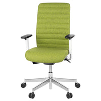 Chaise pivotante de bureau WIND | Sellerie complète, support lombaire, housse en laine VELITO vert clair chiné