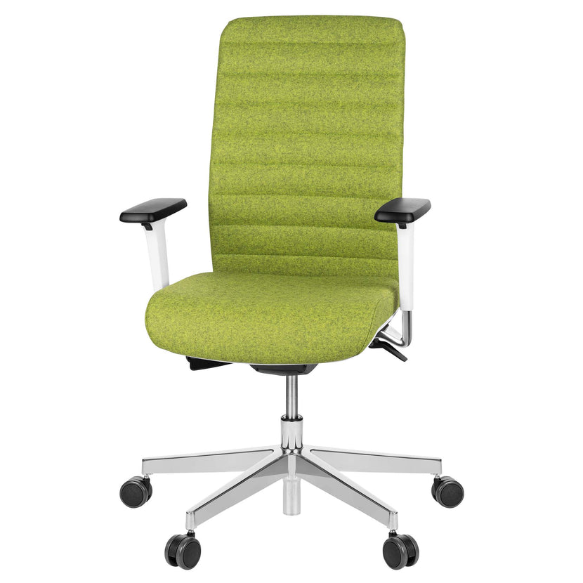 WIND Chaise oscillante de bureau | Velvet, support de lordose, couverture de laine Velito Green Light Mottled