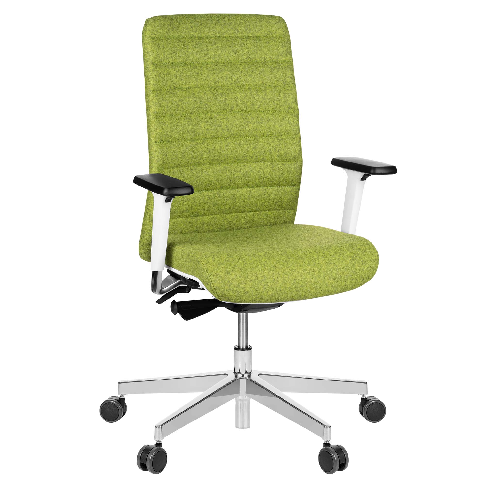 WIND Chaise oscillante de bureau | Velvet, support de lordose, couverture de laine Velito Green Light Mottled
