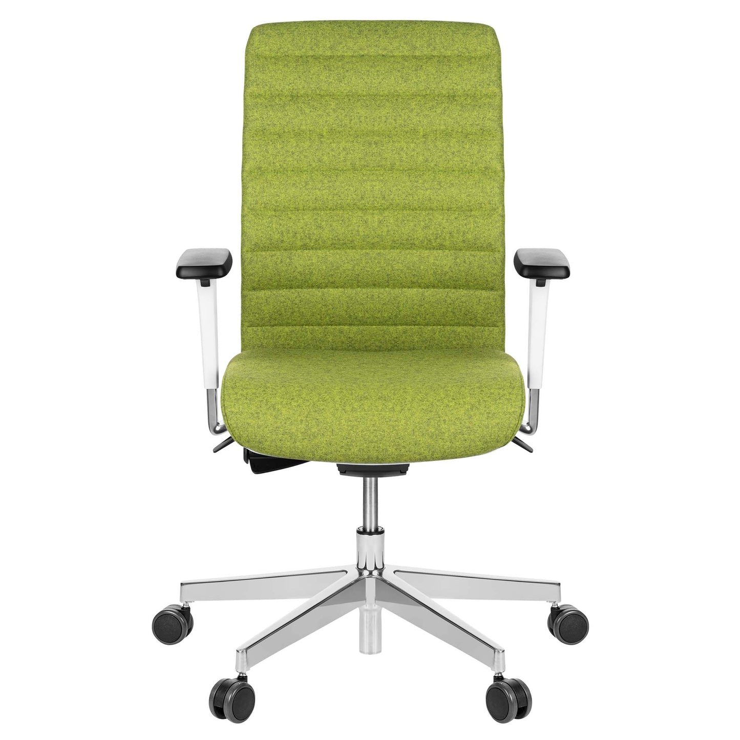 Chaise pivotante de bureau WIND | Sellerie complète, support lombaire, housse en laine VELITO vert clair chiné