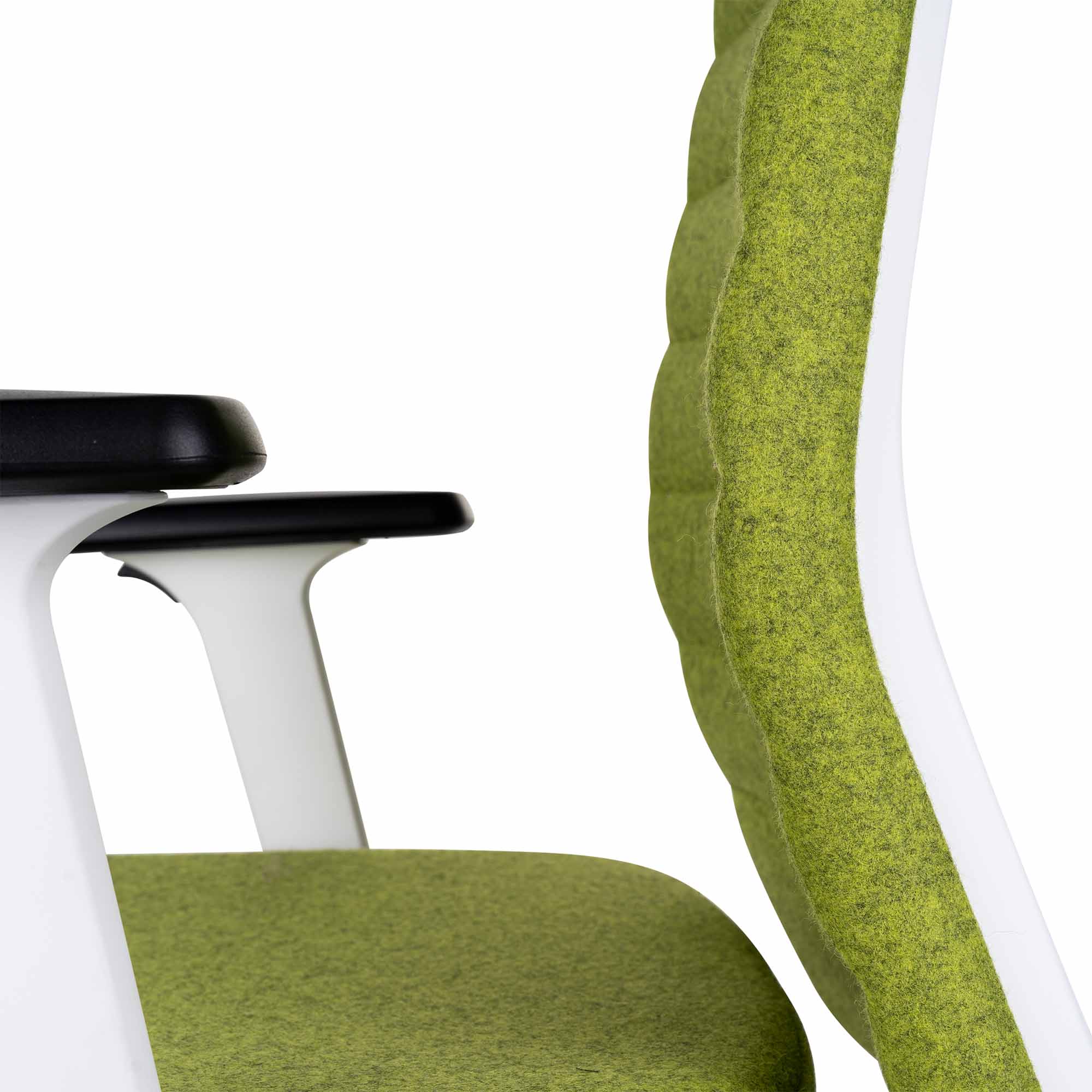 WIND Chaise oscillante de bureau | Velvet, support de lordose, couverture de laine Velito Green Light Mottled