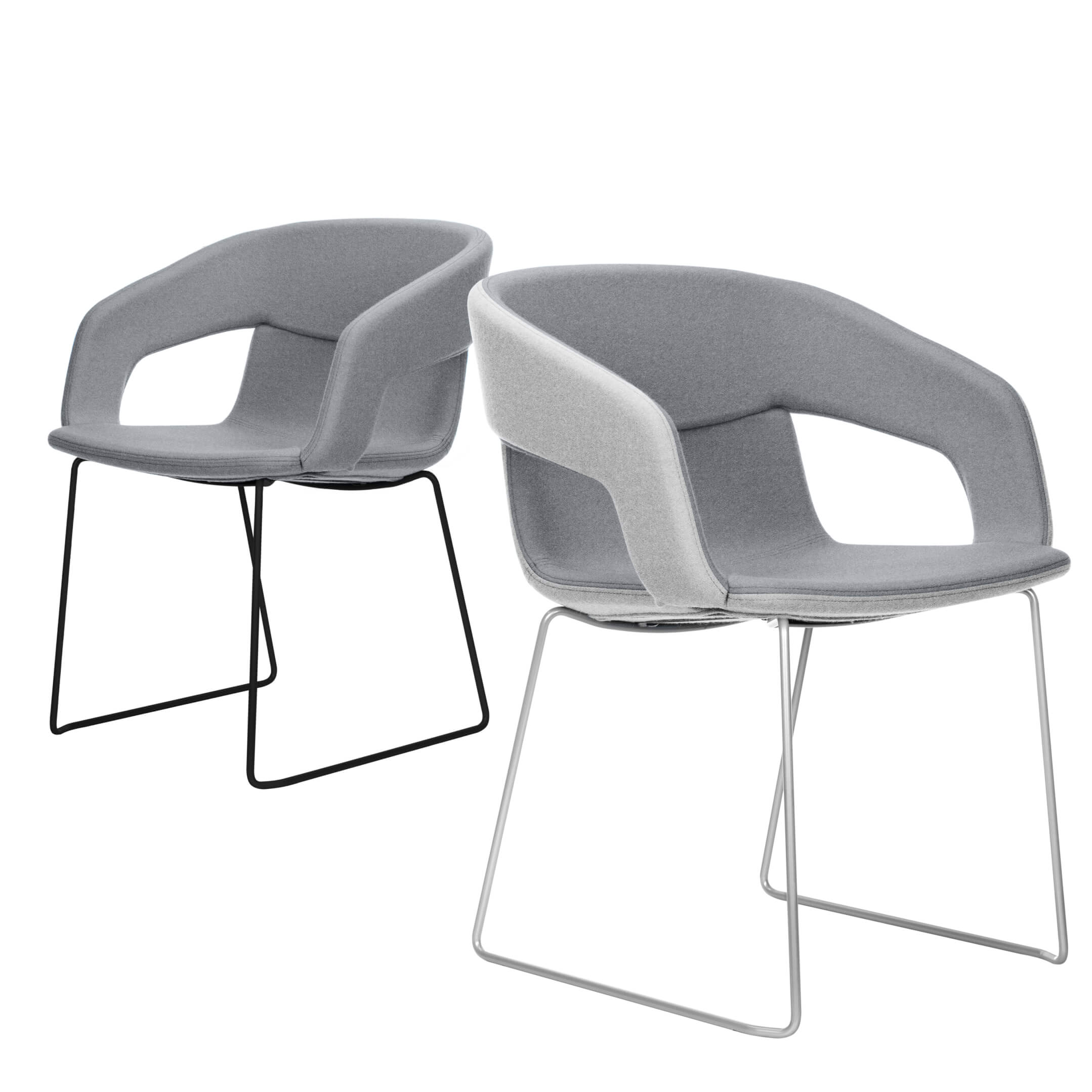 TWIST&amp;SIT conference and visitor chair | Sled base, wool cover SYNERGY