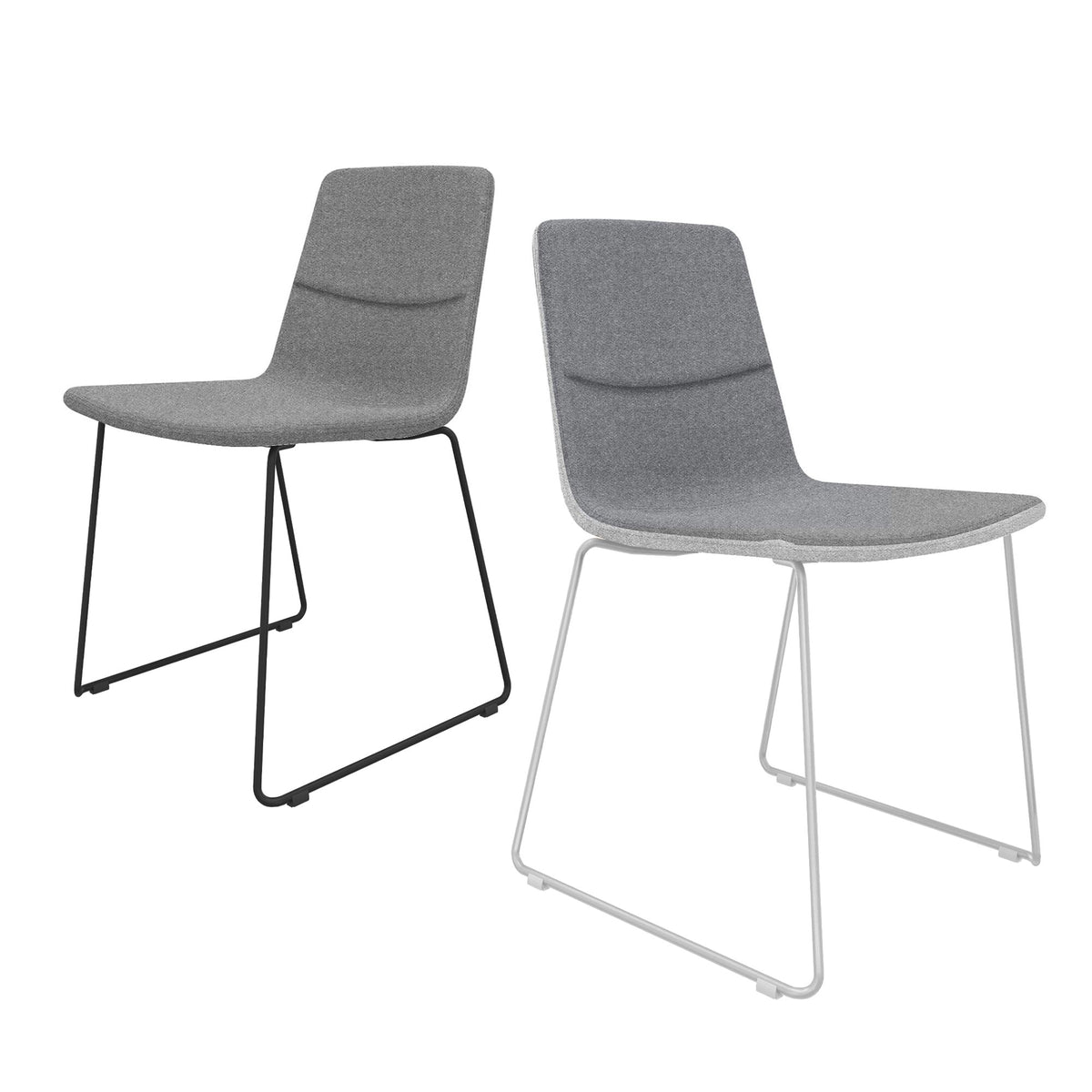 TWIST&SIT visitor and conference chair | Sled base, wool cover SYNERGY - 1 Lightbox Main Image