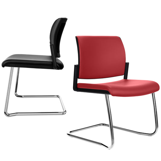 AURA conference chair | Cantilever chair, stackable, faux leather upholstery