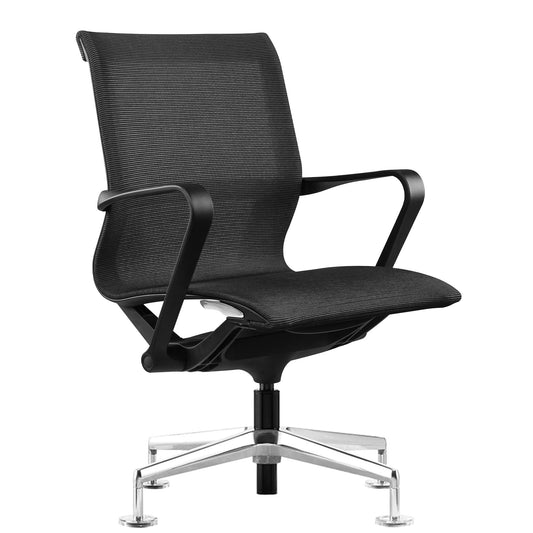 PROV-1 conference chair | Breathable mesh back, height adjustable, black