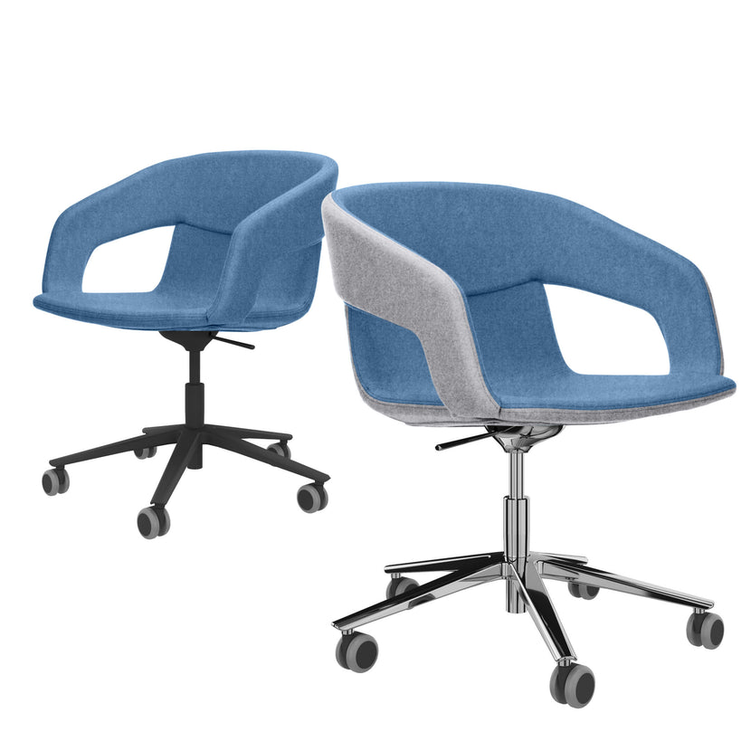 TWIST&amp;SIT swivel chair | Rollable, height adjustable, wool cover VELITO