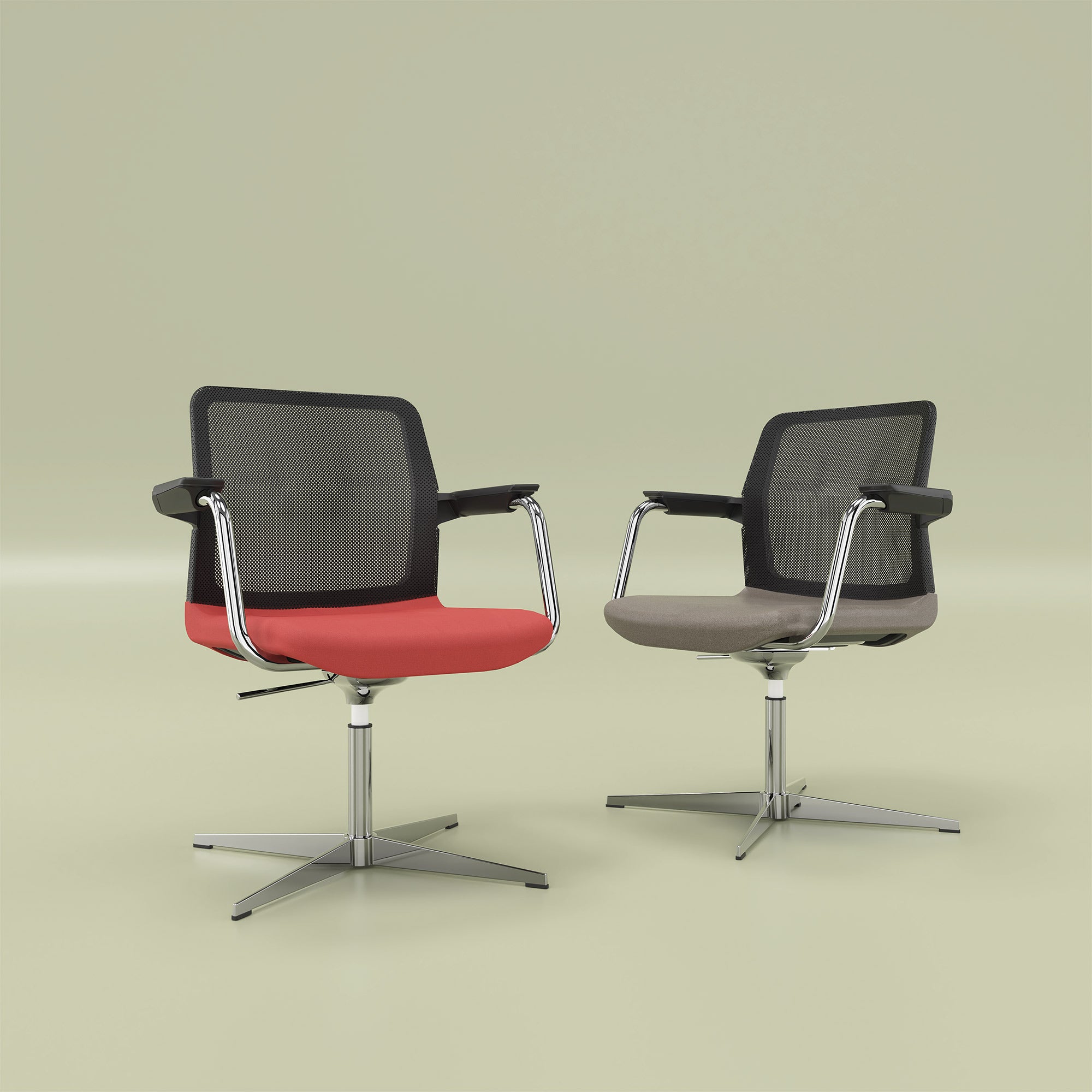 WIND conference chair | 4-star cross, mesh back, polyester cover LUCIA