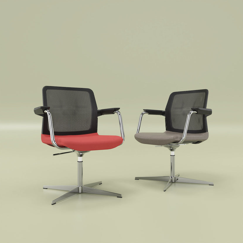 WIND conference chair | 4-star cross, mesh back, polyester cover LUCIA