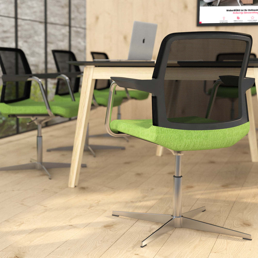 WIND conference chair | 4-star cross, mesh back, polyester cover BERTA