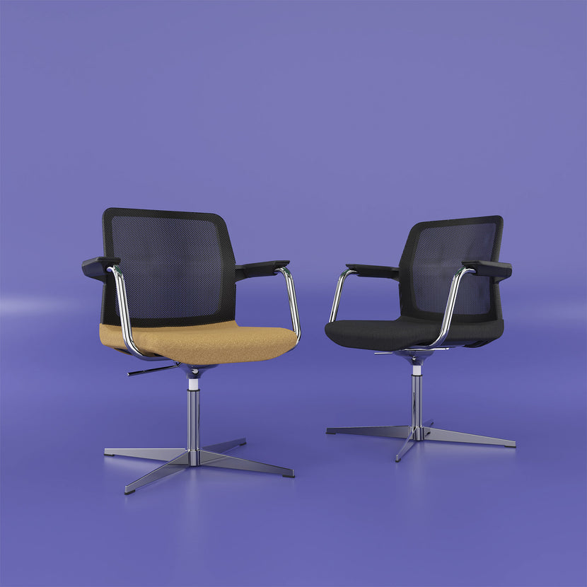 WIND conference chair | 4-star cross, mesh back, polyester cover BERTA