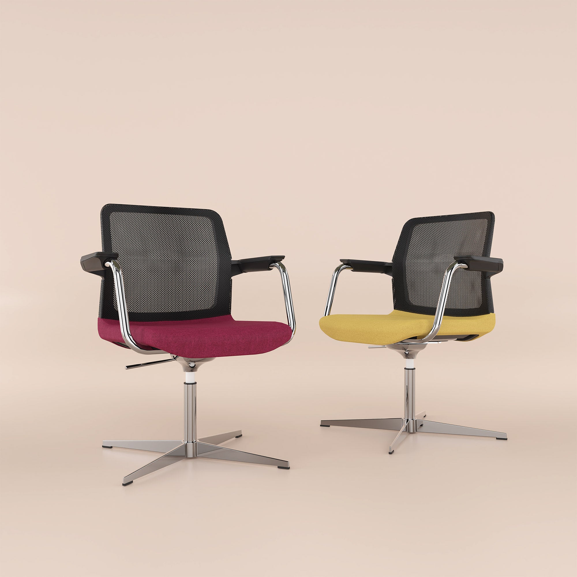 WIND conference chair | 4-star cross, mesh back, wool covers VELITO / SYNERGY