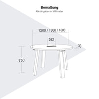 BRALCO TAKE OFF FARM conference table | Round, 1200 - 1600 mm (5 - 8 people), wild oak