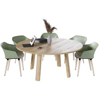 BRALCO TAKE OFF FARM conference table | Round, 1200 - 1600 mm (5 - 8 people), wild oak