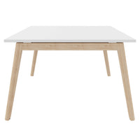 NOVA WOOD Tabella della conferenza | Telaio in legno massiccio, 1200 x 1200 mm, bianco