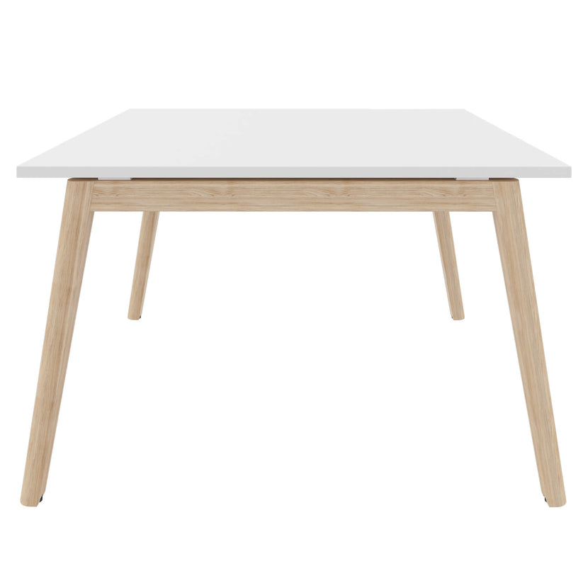 NOVA WOOD Tabella della conferenza | Telaio in legno massiccio, 1200 x 1200 mm, bianco