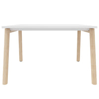 Nova Wood conference table | Solid wood frame, 1200 x 1200 mm, white