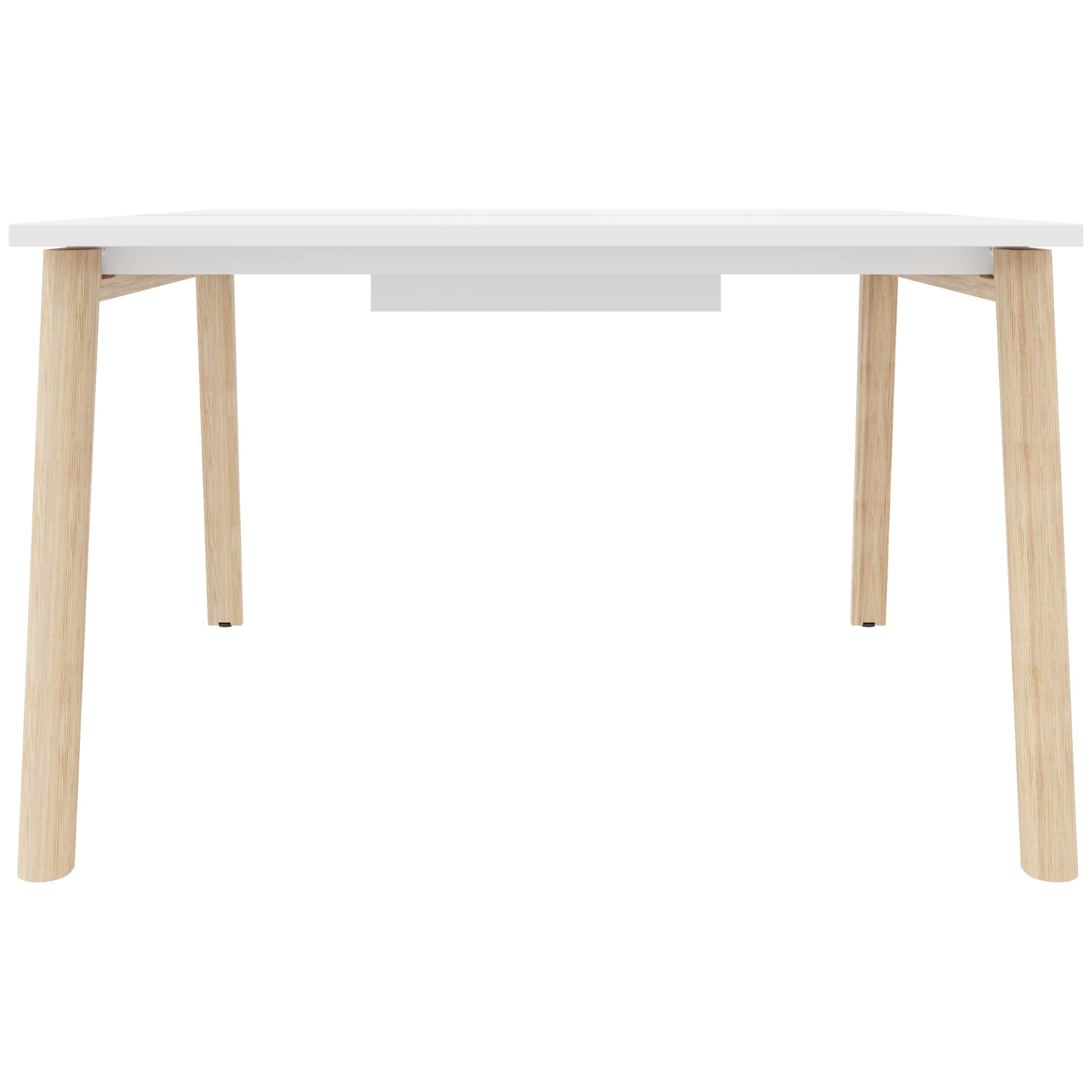 NOVA WOOD Tabella della conferenza | Fiame in legno elettrificato, in legno massiccio, 1200 x 1200 mm, bianco