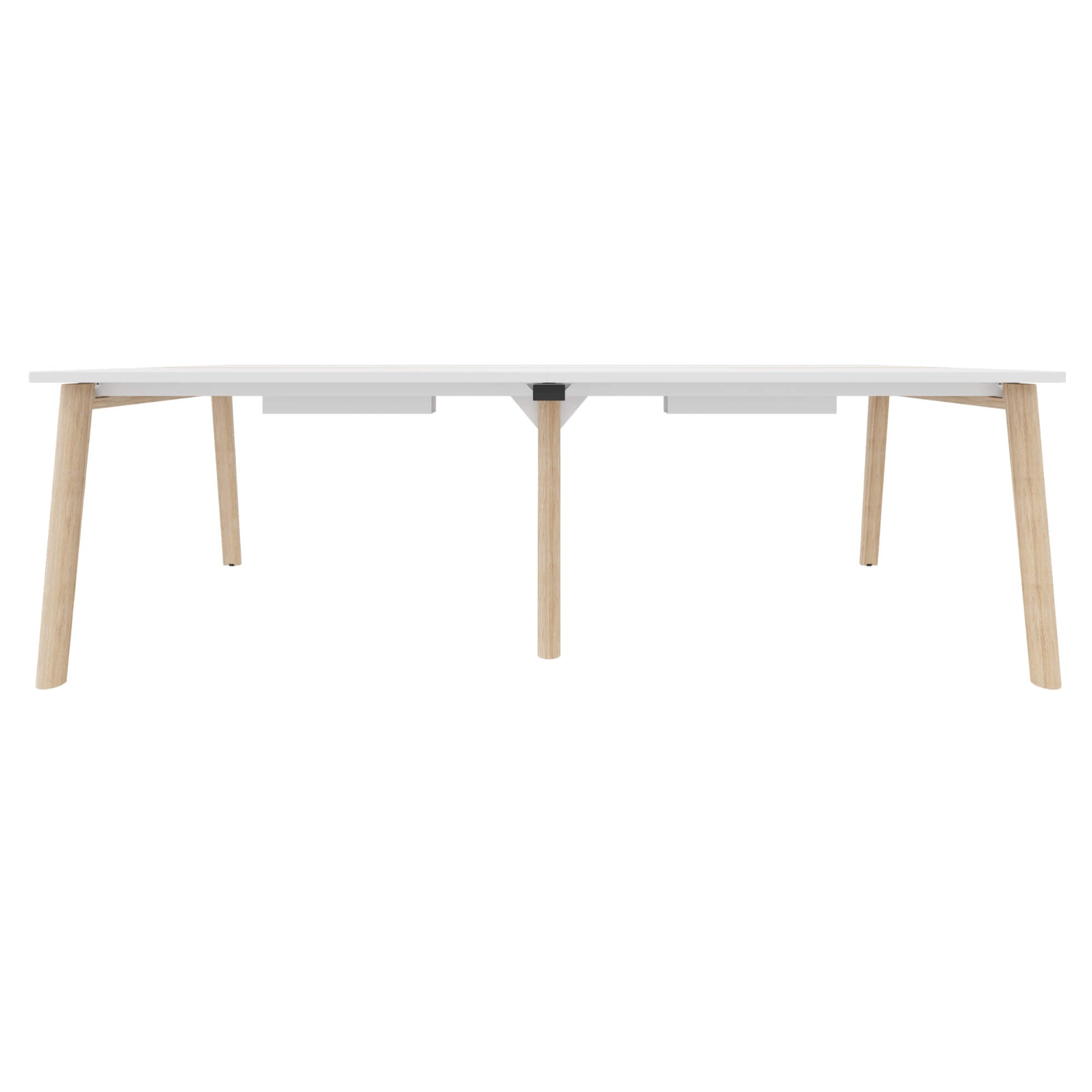 NOVA WOOD Tabella della conferenza | Fiame in legno elettrificato, in legno massiccio, 2400 x 1200 mm, bianco