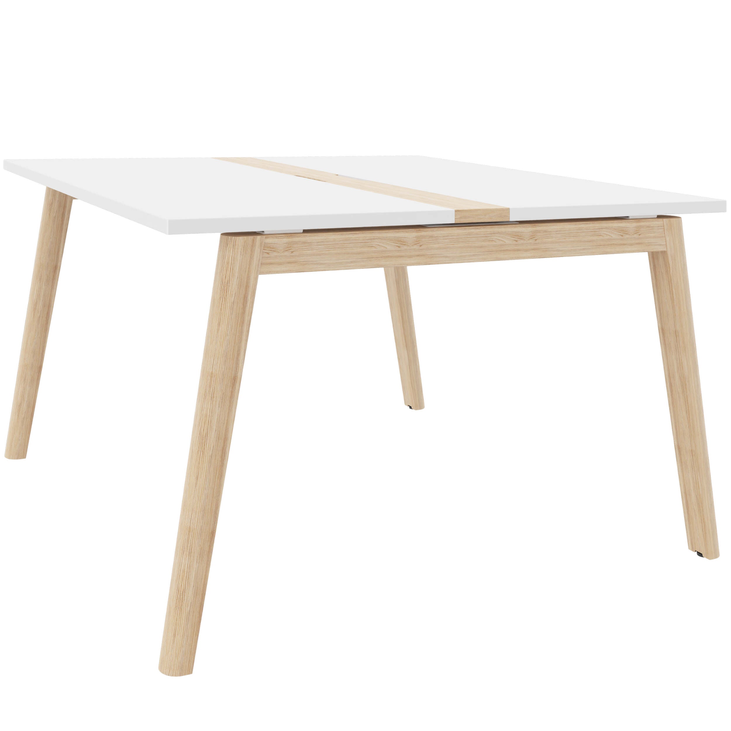 NOVA WOOD Tabella della conferenza | Fiame in legno elettrificato, in legno massiccio, 1200 x 1200 mm, bianco
