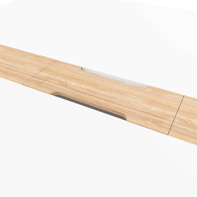 NOVA WOOD Konferenztisch | Elektrifiziert, Massivholz-Gestell, 1800 x 1200 mm, Weiß