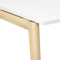 NOVA WOOD Conference table | Electrified, solid wood frame, 2400 x 1200 mm, white