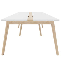 NOVA WOOD Conference table | Electrified, solid wood frame, 2400 x 1200 mm, white