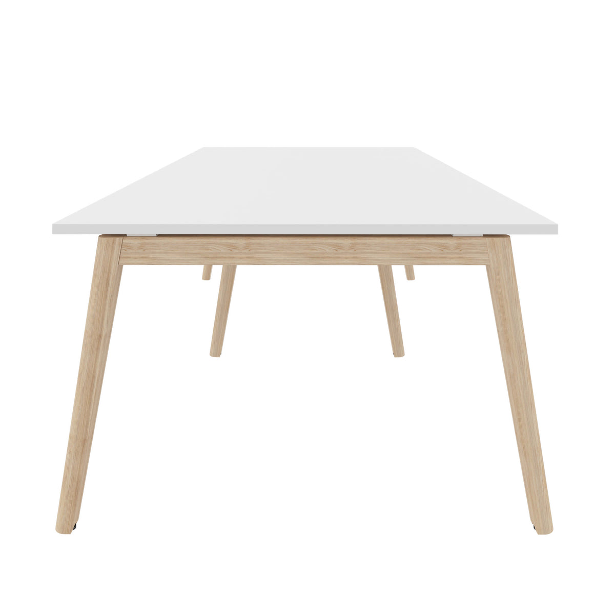 NOVA WOOD Konferenztisch | Massivholz-Gestell, 2400 x 1200 mm, Weiß - 4 Lightbox Main Image
