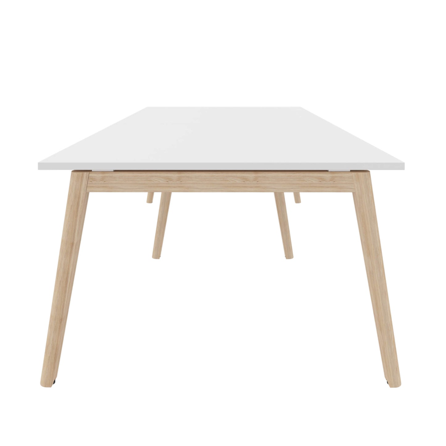 NOVA WOOD Konferenztisch | Massivholz-Gestell, 2800 x 1200 mm, Weiß