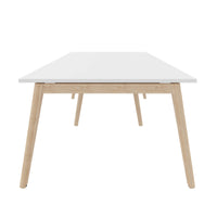 NOVA WOOD Konferenztisch | Massivholz-Gestell, 2800 x 1200 mm, Weiß