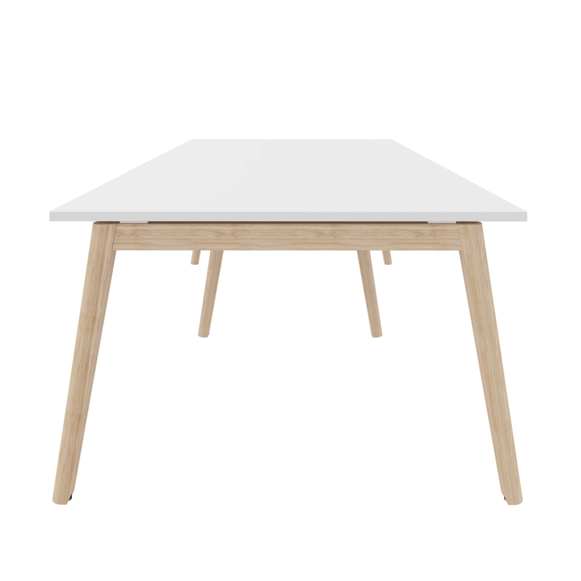 NOVA WOOD Konferenztisch | Massivholz-Gestell, 2800 x 1200 mm, Weiß