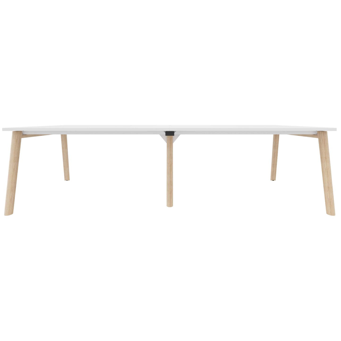 NOVA WOOD Konferenztisch | Massivholz-Gestell, 2800 x 1200 mm, Weiß
