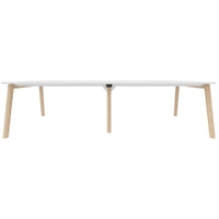 NOVA WOOD Konferenztisch | Massivholz-Gestell, 2800 x 1200 mm, Weiß