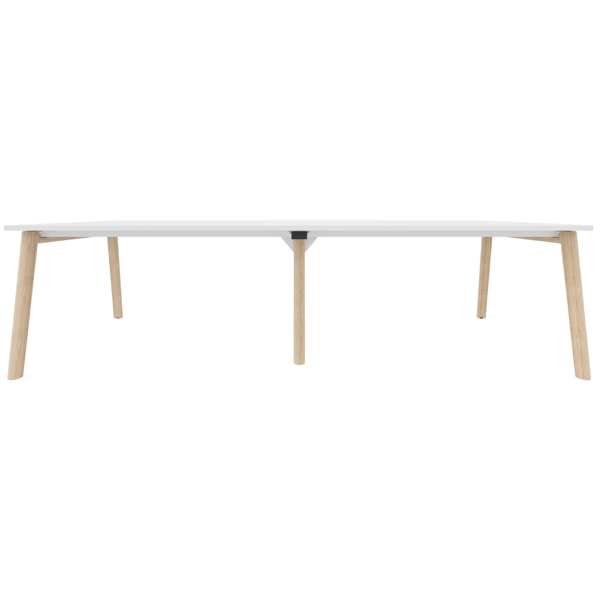 NOVA WOOD Konferenztisch | Massivholz-Gestell, 2800 x 1200 mm, Weiß