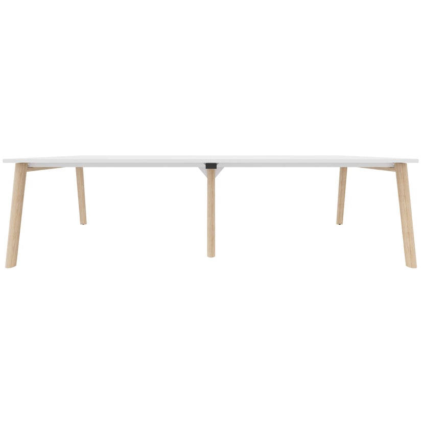 NOVA WOOD Konferenztisch | Massivholz-Gestell, 2800 x 1200 mm, Weiß