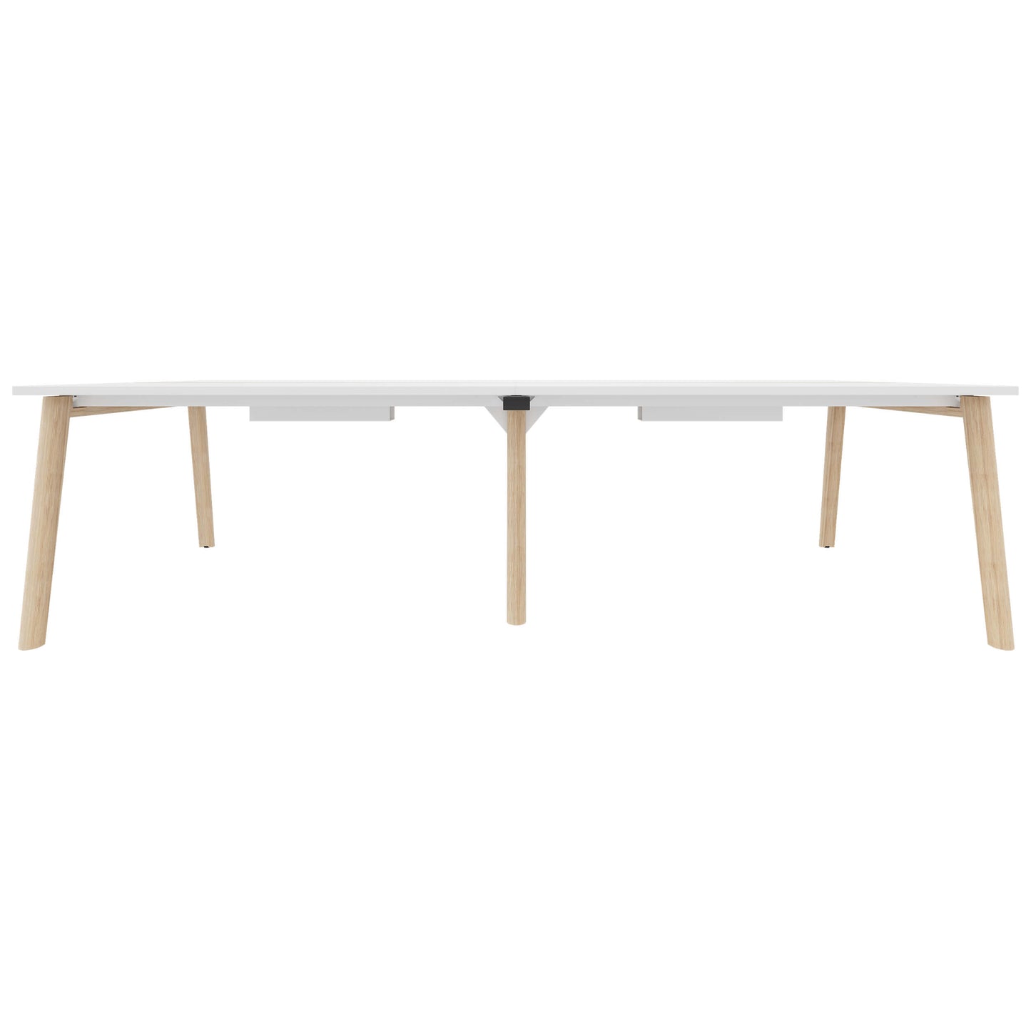 Nova Wood conference table | Electrified, solid wood frame, 2800 x 1200 mm, white