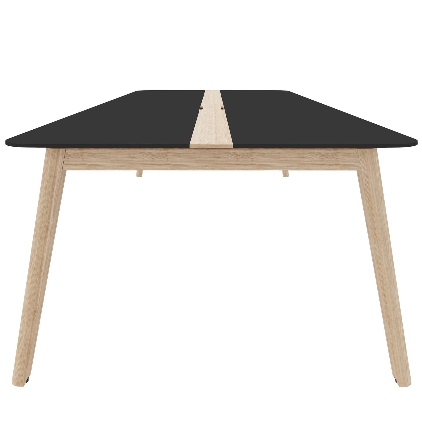 NOVA WOOD conference table | Electrified, solid wood frame, 1800 x 1200 mm, HPL FENIX Black