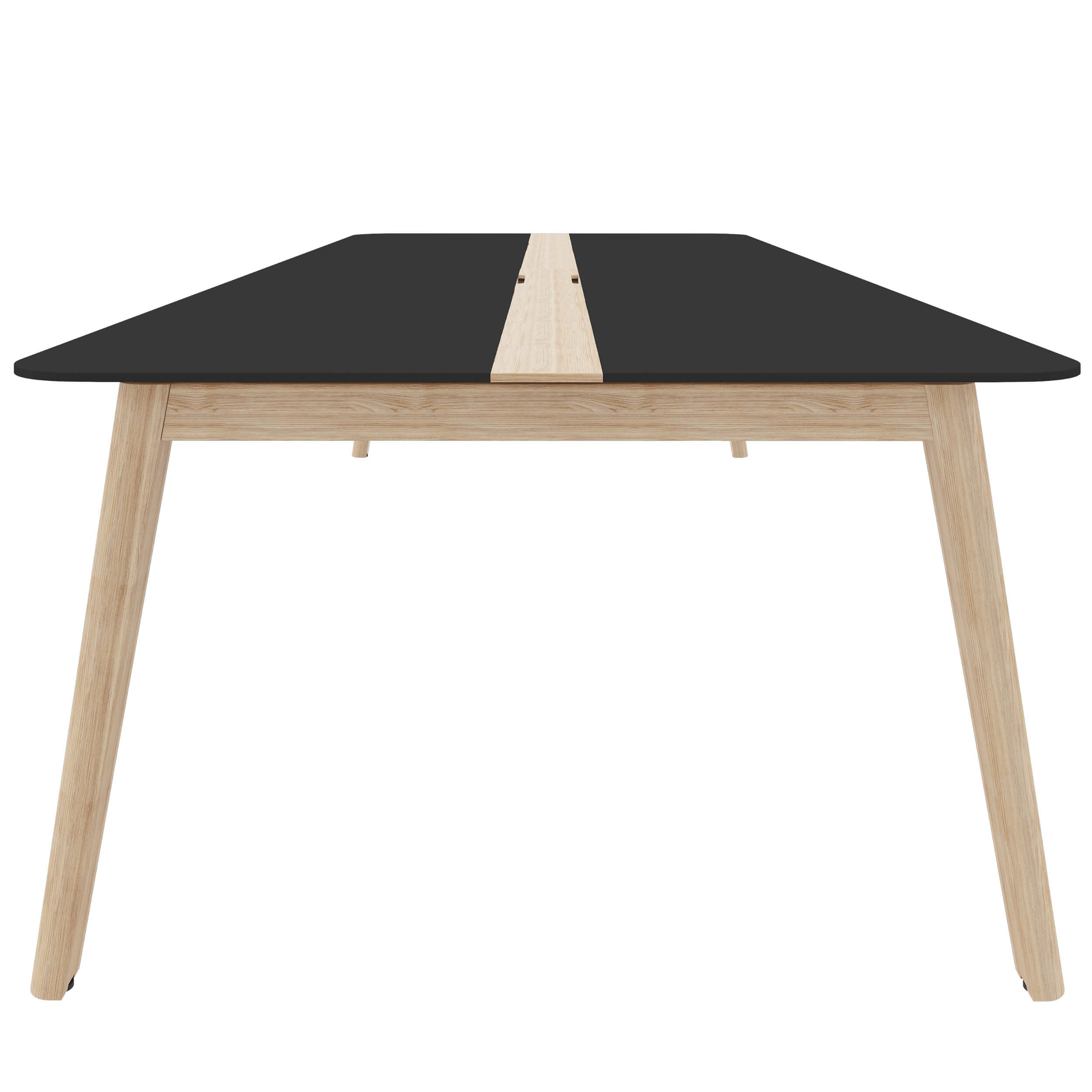 NOVA WOOD Tabella della conferenza | Fiame in legno elettrificato, 1800 x 1200 mm, HPL Fenix ​​nero