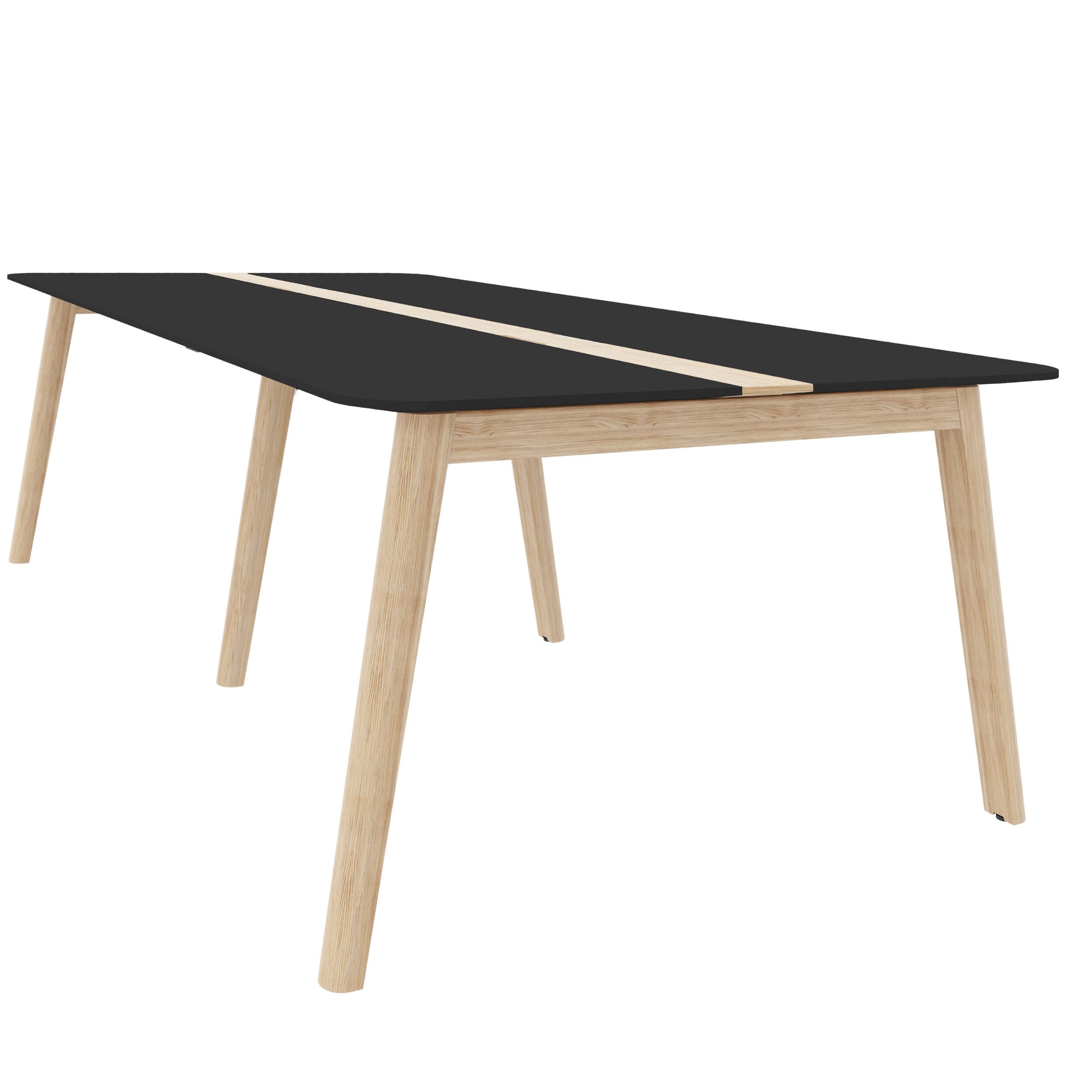 NOVA WOOD Tableau de conférence | Cadre en bois massif électrifié, 2400 x 1200 mm, HPL Fenix ​​Black
