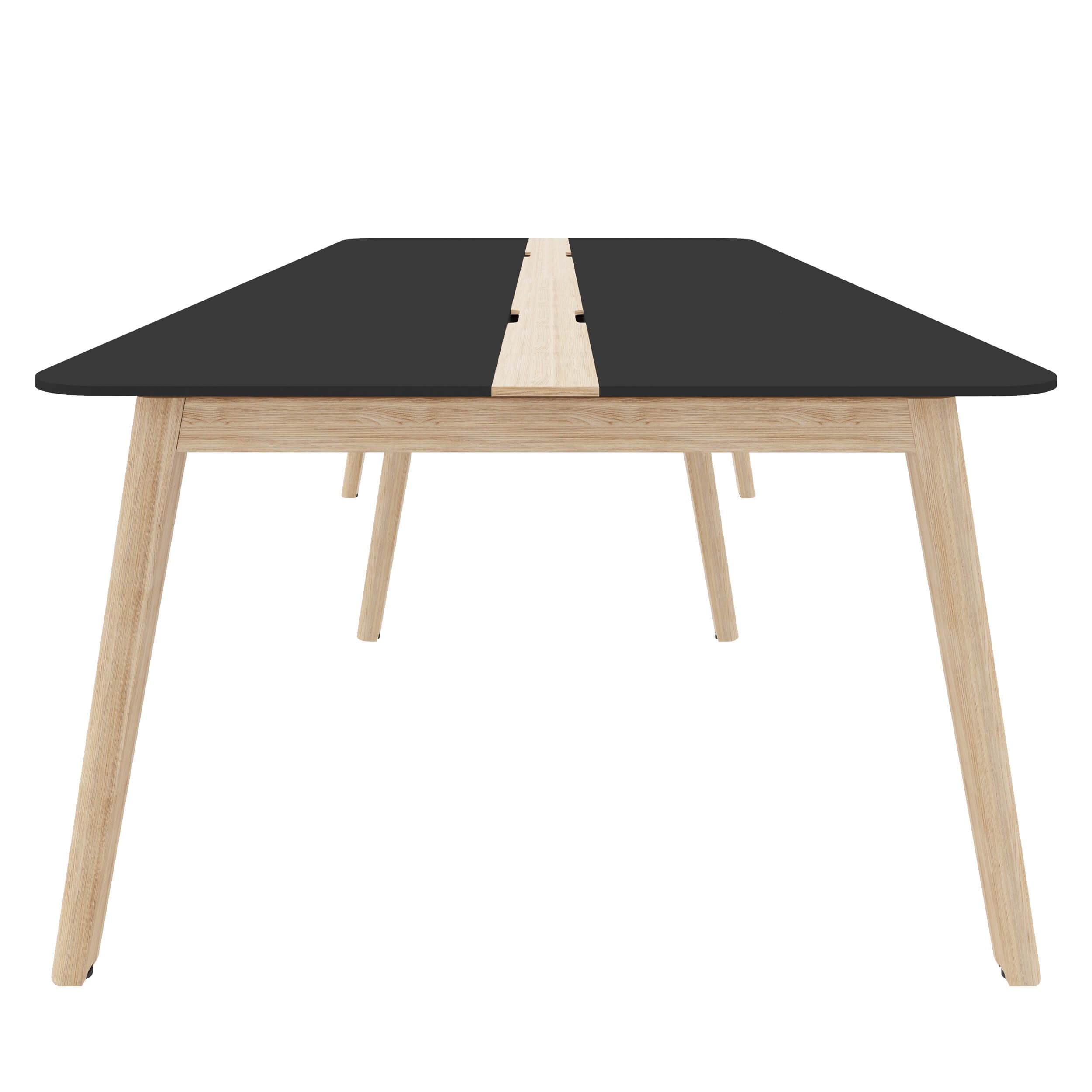 NOVA WOOD Tableau de conférence | Cadre en bois massif électrifié, 2400 x 1200 mm, HPL Fenix ​​Black