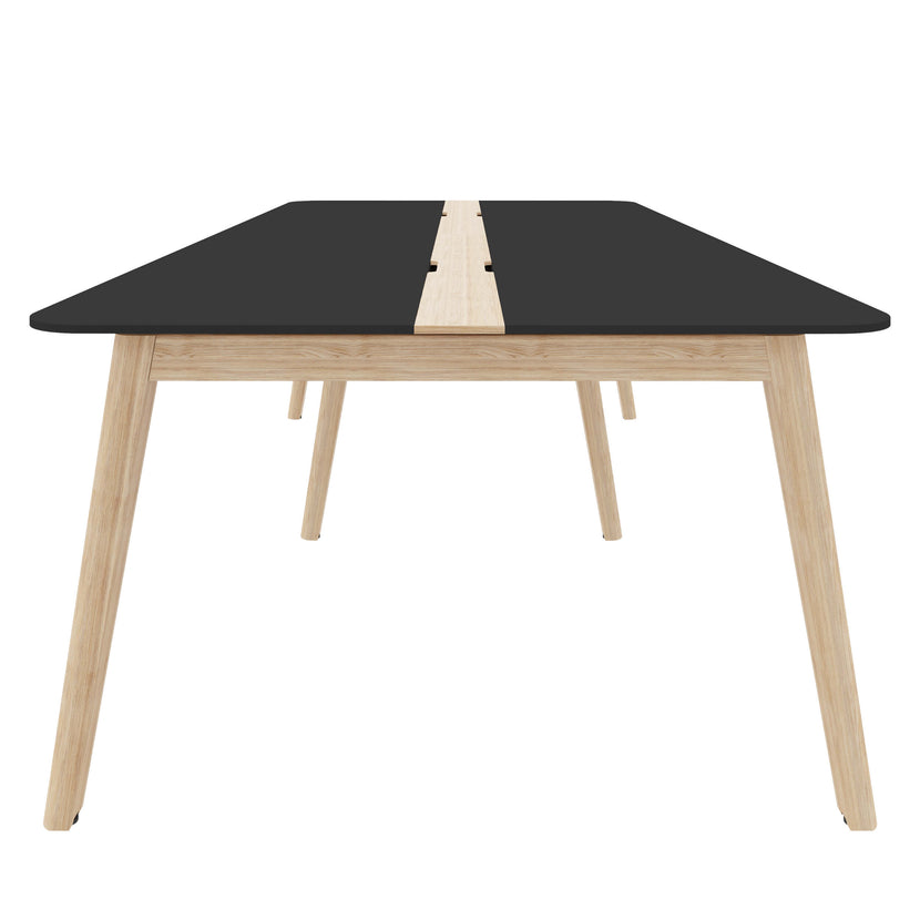 NOVA WOOD Tableau de conférence | Cadre en bois massif électrifié, 2400 x 1200 mm, HPL Fenix ​​Black