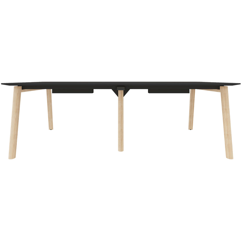 NOVA WOOD Tableau de conférence | Cadre en bois massif électrifié, 2400 x 1200 mm, HPL Fenix ​​Black