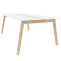 NOVA WOOD Konferenztisch | Elektrifiziert, Massivholz-Gestell, 1800 x 1200 mm, HPL Weiß - 1 Thumbnail Image