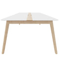 NOVA WOOD Konferenztisch | Elektrifiziert, Massivholz-Gestell, 1800 x 1200 mm, HPL Weiß - 3 Thumbnail Image