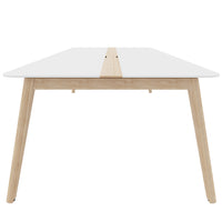 Table de la conférence Nova Wood | Cadre en bois massif électrifié, 1800 x 1200 mm, HPL blanc