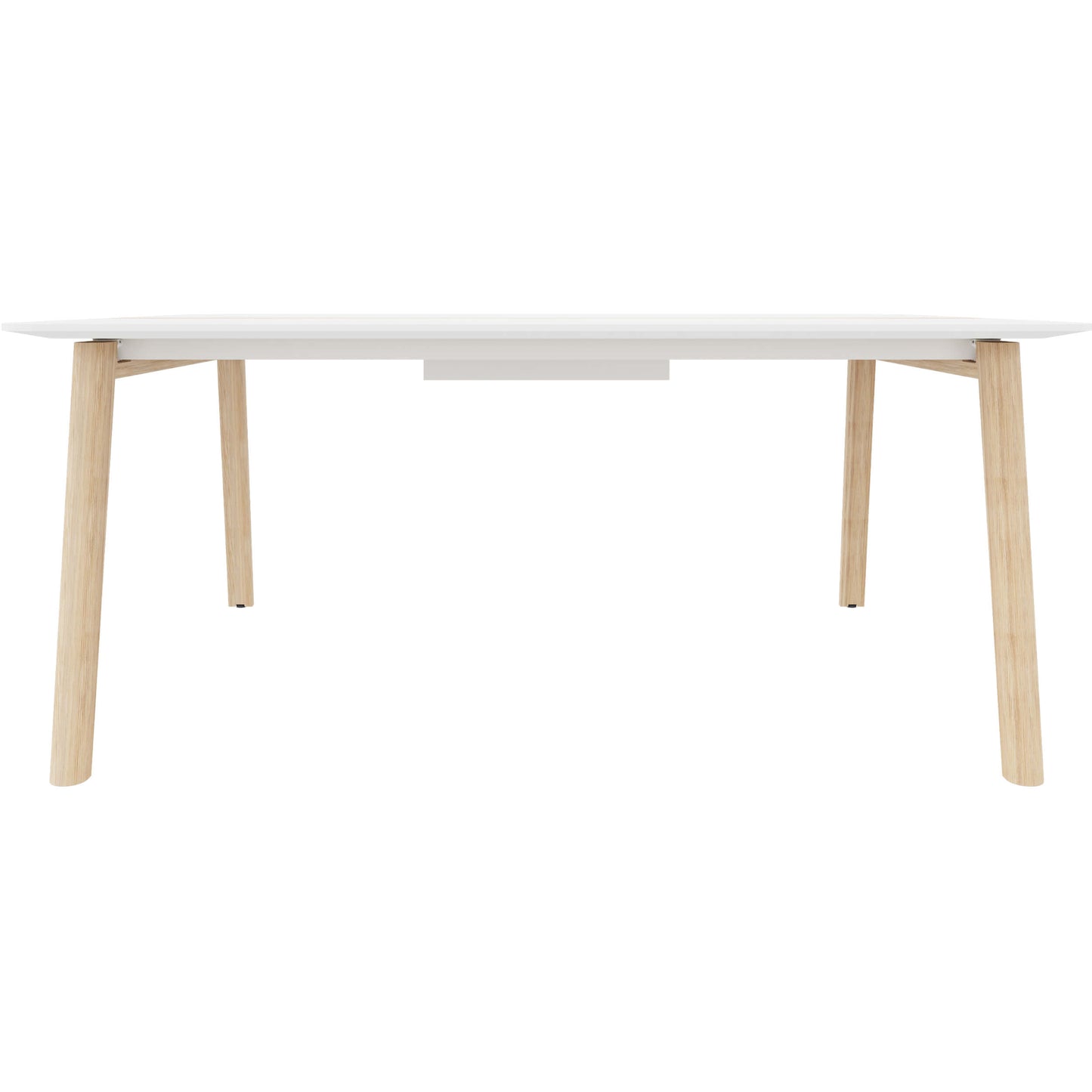 Table de la conférence Nova Wood | Cadre en bois massif électrifié, 1800 x 1200 mm, HPL blanc