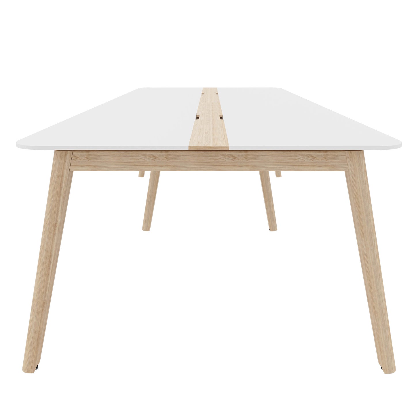 NOVA WOOD Tabella della conferenza | Fiame di legno elettrificato, in legno massiccio, 2800 x 1200 mm, HPL White
