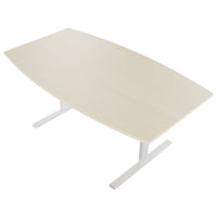 Table de conférence T-EASY | Forme bateau, 1800 - 2000 mm (6 - 10 personnes), érable